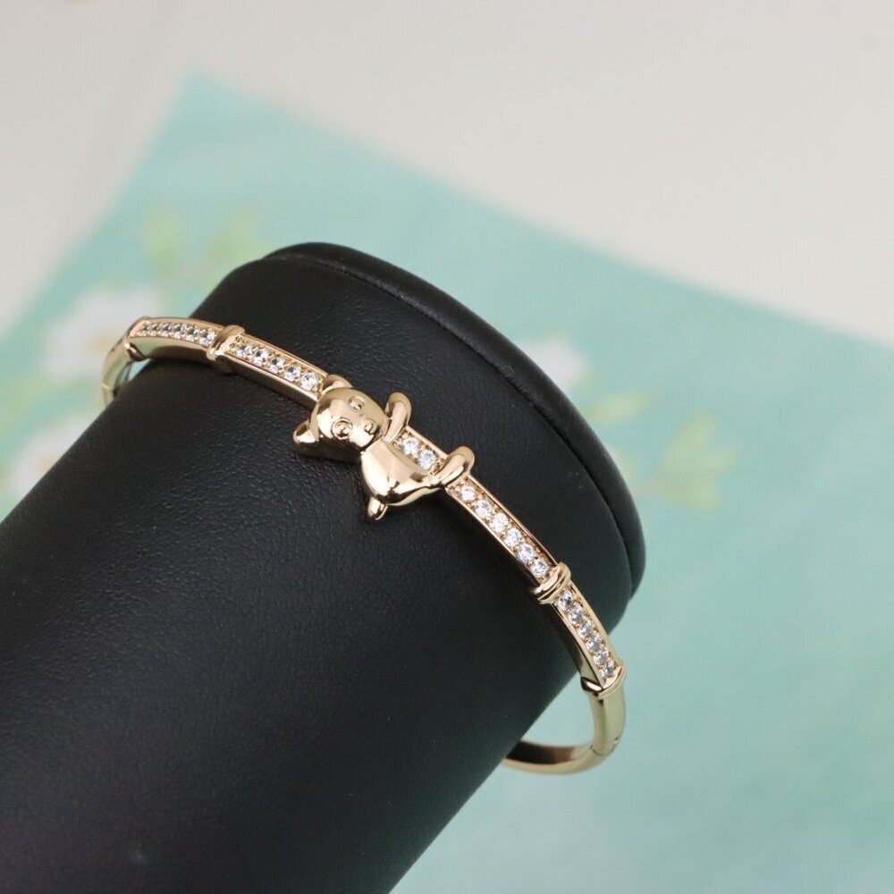 Charming Rose Gold Bangle with Adorable Bear Design, XPBL0527 - Picture 7 of 12